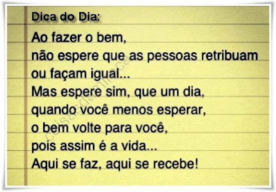 DICAS do DIA...(16)
