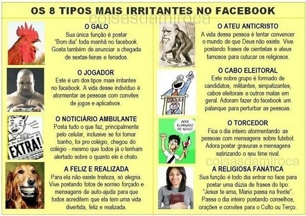 8 Tipos irritantes Do FaceBook...(98)